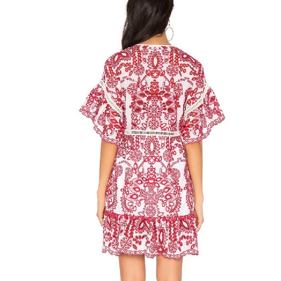 Saylor Embroidered Eyelet Red Dress size XS - Picture 3 of 9